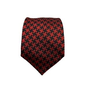 KILGOUR, FRENCH, & STANBURY Men's Neck Tie Printed Red Black England Silk